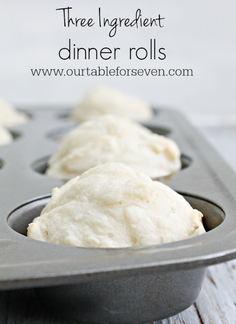 Three Ingredient Dinner Rolls from Table for Seven #dinnerrolls #bread #tableforsevenblog @tableforseven
