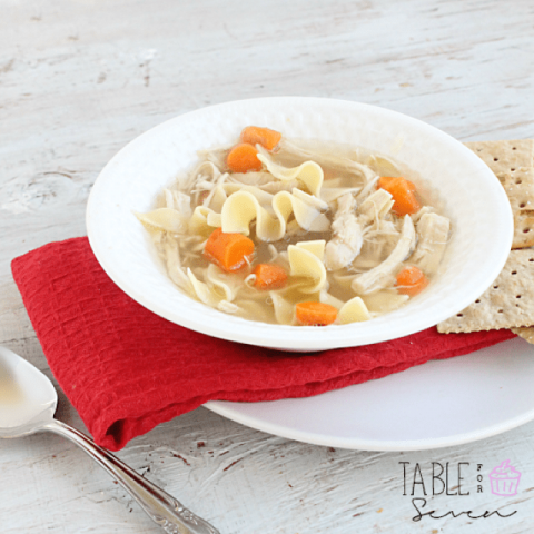 Crock Pot Chicken Noodle Soup from Table for Seven