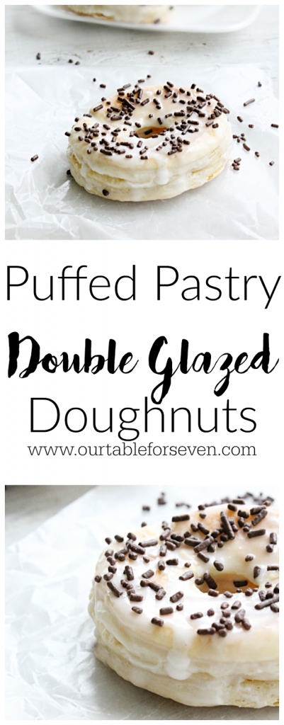 Puffed Pastry Double Glazed Doughnuts #tableforsevenblog #doughnuts #donuts #puffedpastry #glazed 