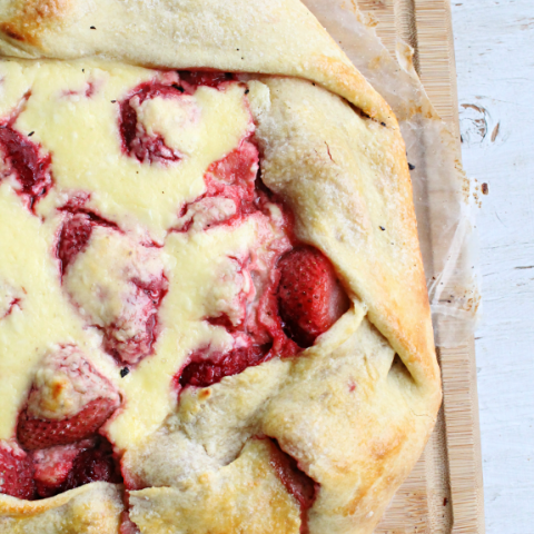 Strawberry Cream Cheese Galette #strawberry #creamcheese #galette #pastry #dessert #tableforsevenblog @tableforseven
