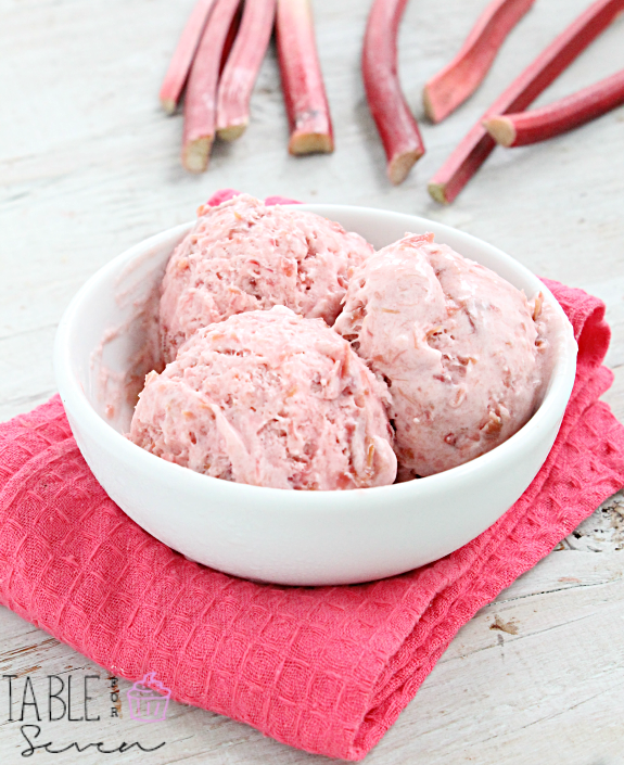 No Churn Rhubarb Ice Cream Table for Seven | Food for Everyday