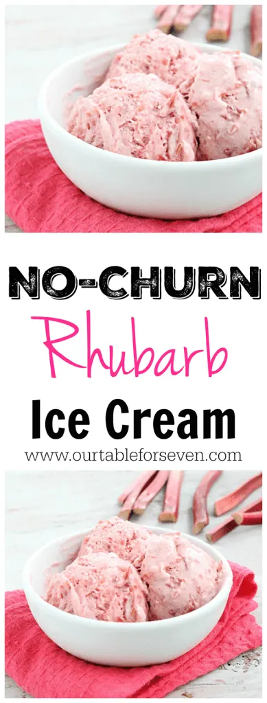 No Churn Rhubarb Ice Cream from Table for Seven