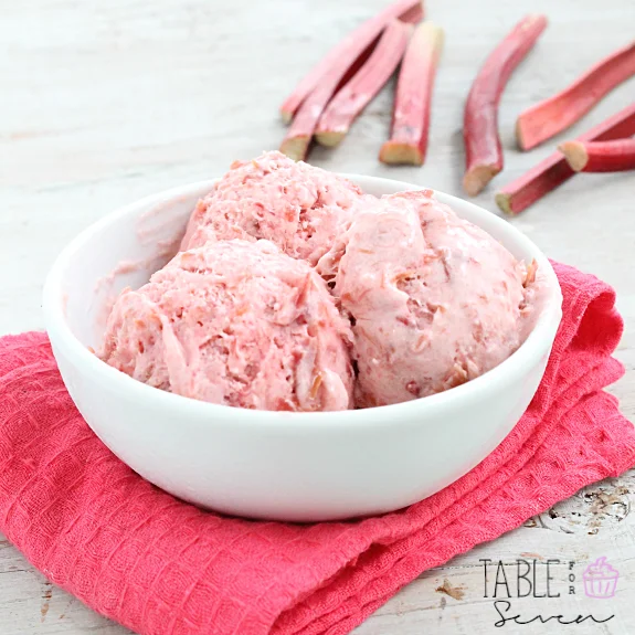 No Churn Rhubarb Ice Cream