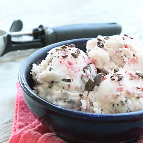 Strawberry Chocolate Chip Ice Cream #strawberry #chocolatechip #icecream #tableforsevenblog