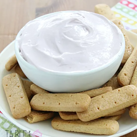 Two Ingredient Fluff Dip #dip #recipe #marshmallow #tableforsevenblog @tableforseven