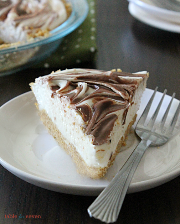 No Bake S'mores Cheesecake #nobake #smores #cheesecake #dessert #tableforsevenblog