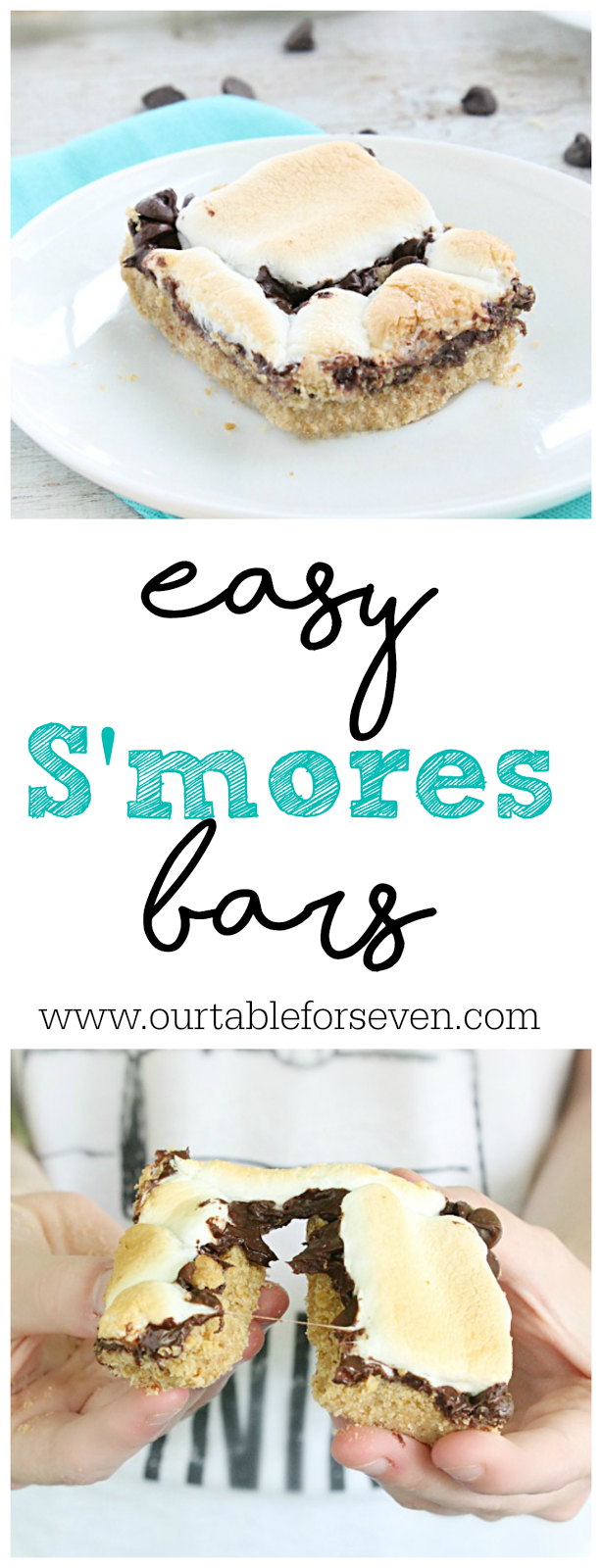 Easy S'mores Bars #smores #bars #dessert #tableforsevenblog 