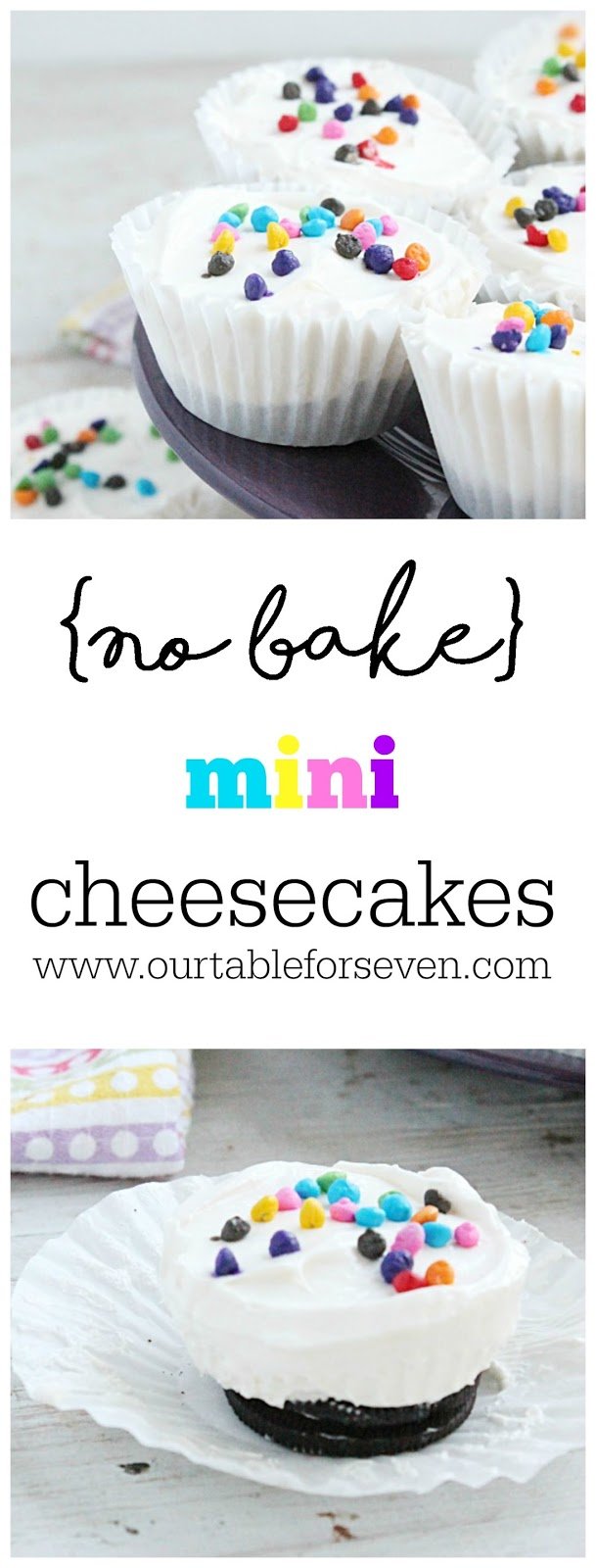 No Bake Mini Cheesecakes #nobake #mini #cheesecakes #dessert #tableforsevenblog 