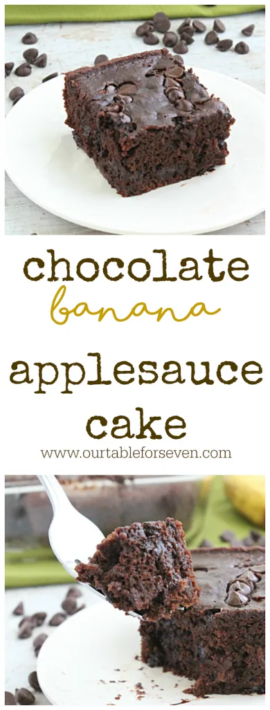 Chocolate Banana Applesauce Cake #cake #banana #chocolate #applesauce #dessert