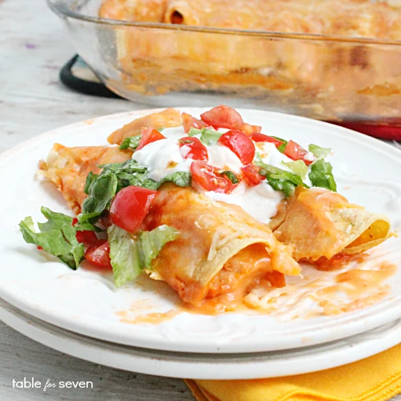 Creamy Chicken Enchilada Casserole from Table for Seven