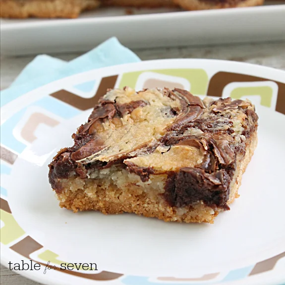 Chocolate Marble Gooey Butter Cake on plate