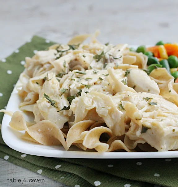 Crock Pot Creamy Herb Chicken from Table for Seven 