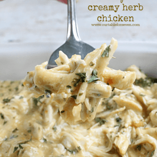 Crock Pot Creamy Herb Chicken from Table for Seven