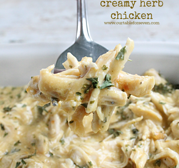 Crock Pot Creamy Herb Chicken from Table for Seven