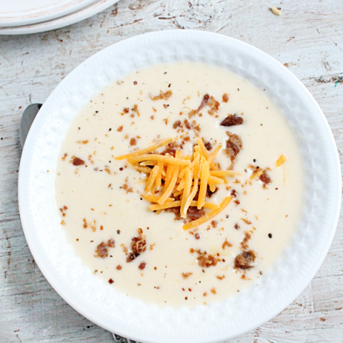 Cauliflower and Cheddar Soup #cauliflower #cheddar #cheese #soup #dinner#tableforsevenblog