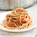 Creamy Italian Sausage Spaghetti #tableforsevenblog @tableforseven #spaghetti #Italiansausage #dinner