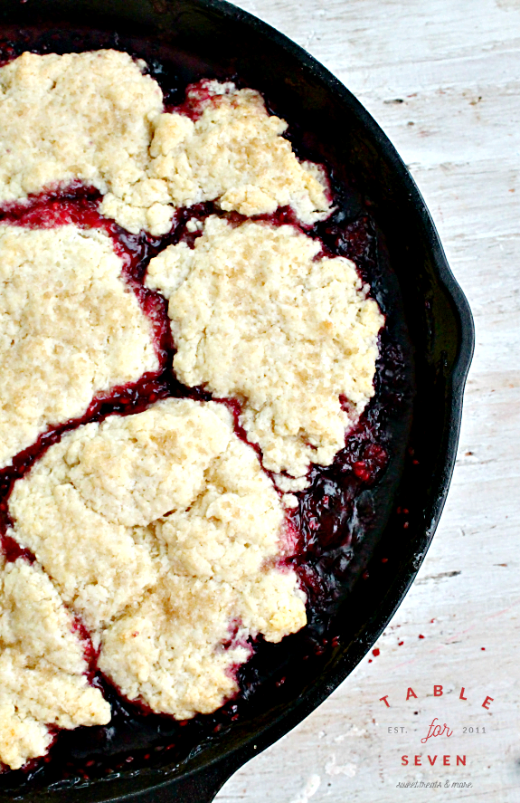 Iron Skillet Berry Cobbler from Table for Seven