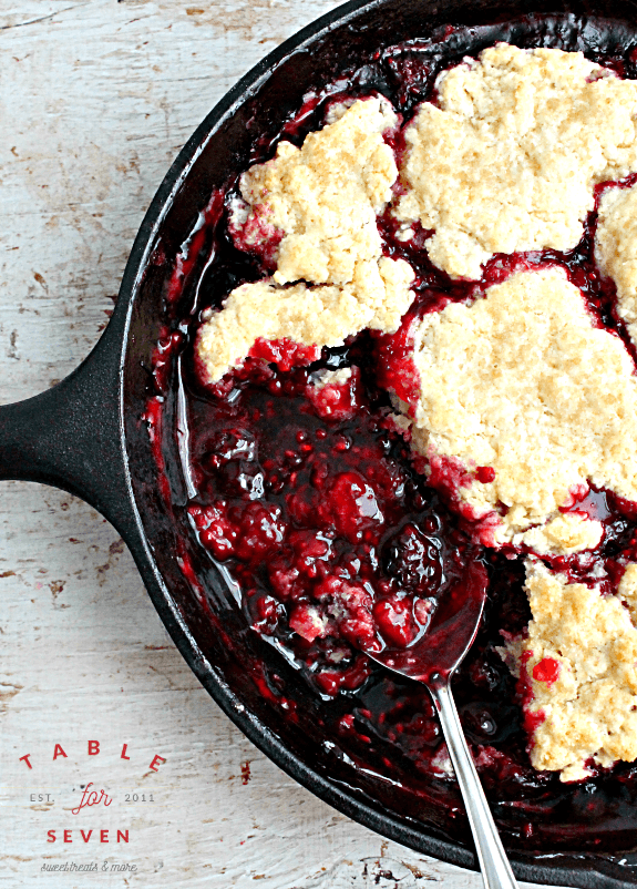 Iron Skillet Berry Cobbler from Table for Seven