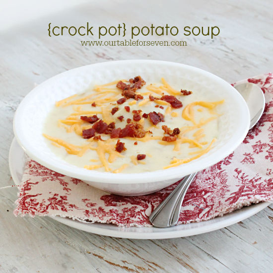 Crock Pot Potato Soup #potatosoup #potato #soup #crockpot #slowcooker #dinner