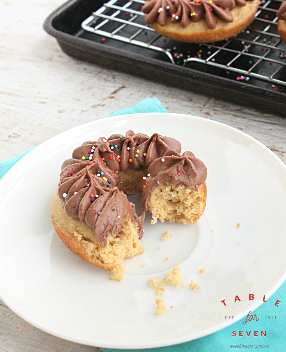 Olive Oil Doughnuts with Chocolate Buttercream Frosting