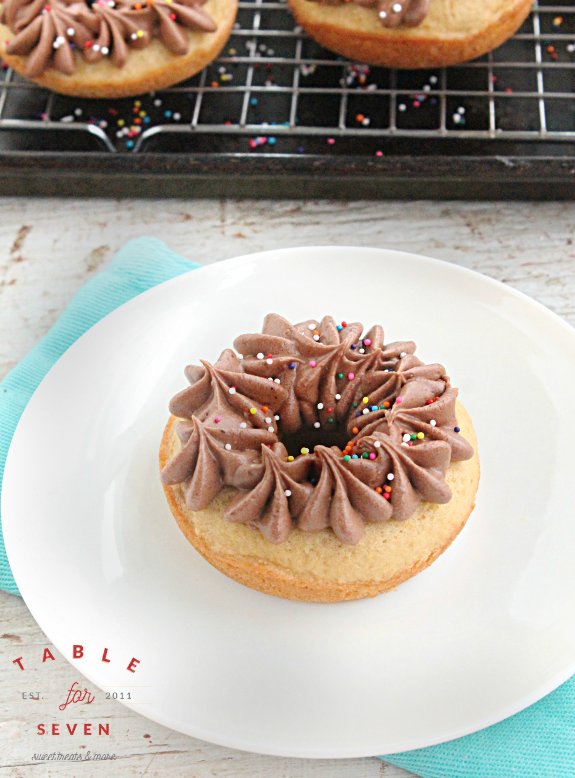 Olive Oil Doughnuts with Chocolate Buttercream Frosting