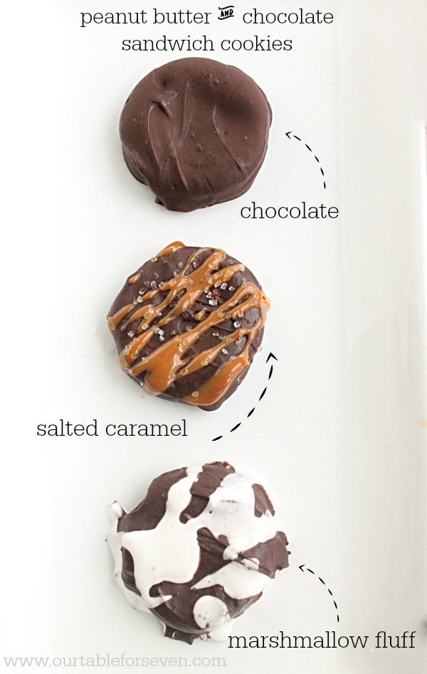 Peanut Butter and Chocolate Sandwich Cookies #cookies #peanutbutter #chocolate #tableforsevenblog 