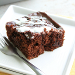 Chocolate Caramel Poke Cake #pokecake #chocolate #caramel #cake #dessert #cakemix #tableforsevenblog