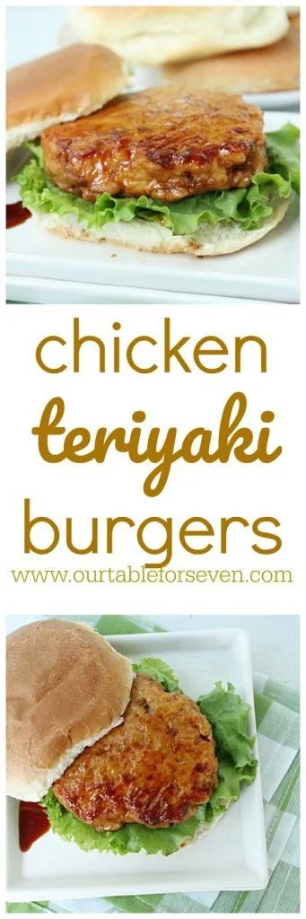 Chicken Teriyaki Burgers with Homemade Teriyaki Sauce #teriyakisauce #chickenburgers #chicken #sliders #dinner #tableforsevenblog 