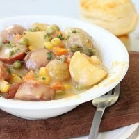 Crock Pot Sausage Potato and Cheese Stew from Table for Seven
