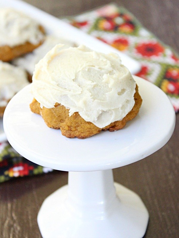 Pumpkin Cookies with Browned Butter Frosting @tableforseven #tableforsevenblog #pumpkin #cookies #brownedbutter #frosting 