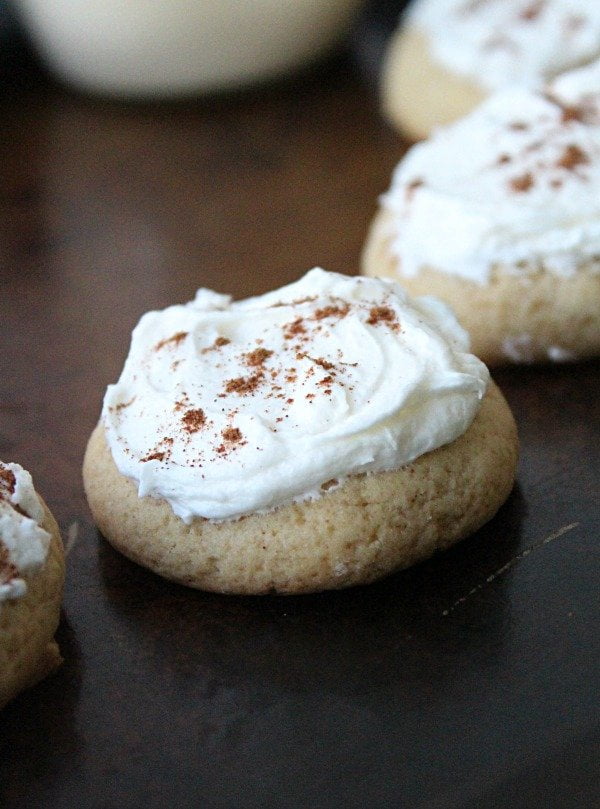 soft eggnog cookies with eggnog frosting