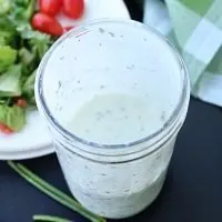 HOMEMADE RANCH DRESSING-NO MAYO NEEDED! from Table for Seven #ranch #homemade #ranchdressing