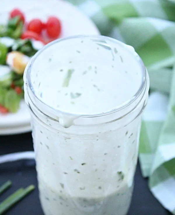 HOMEMADE RANCH DRESSING-NO MAYO NEEDED! from Table for Seven