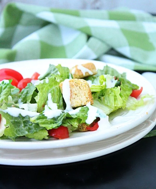 HOMEMADE RANCH DRESSING-NO MAYO NEEDED! from Table for Seven #ranch #homemade #ranchdressing