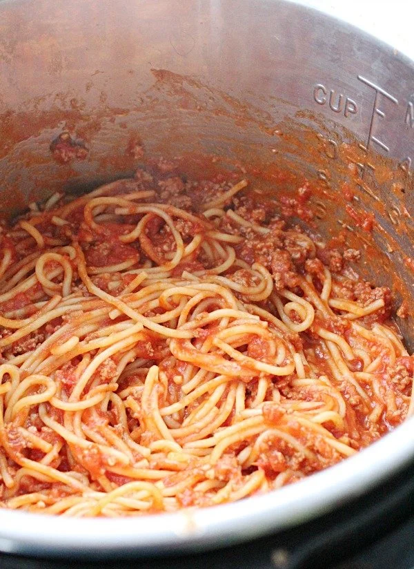 Instant Pot Spaghetti and Meat Sauce from Table for Seven