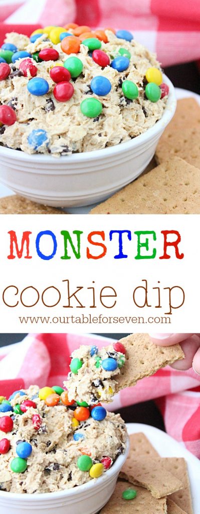 Monster Cookie Dip #monstercookie #dip #nobake #peanutbutter #oatmeal 