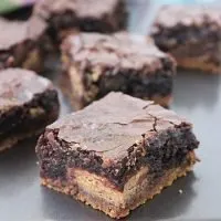 Peanut Butter Cup Cookie Dough Brownies from Table for Seven