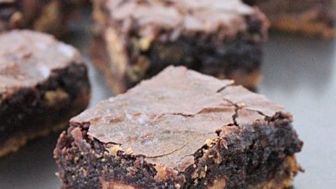 Peanut Butter Cup Cookie Dough Brownies from Table for Seven