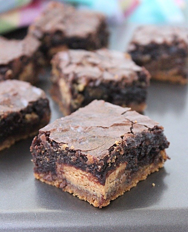 Peanut Butter Cup Cookie Dough Brownies from Table for Seven