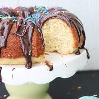 Doughnut Bundt Cake with Chocolate Glaze from Table for Seven
