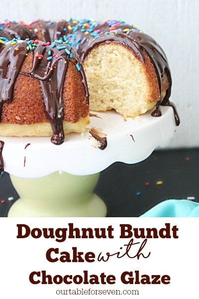 Doughnut Bundt Cake with Chocolate Glaze from Table for Seven 