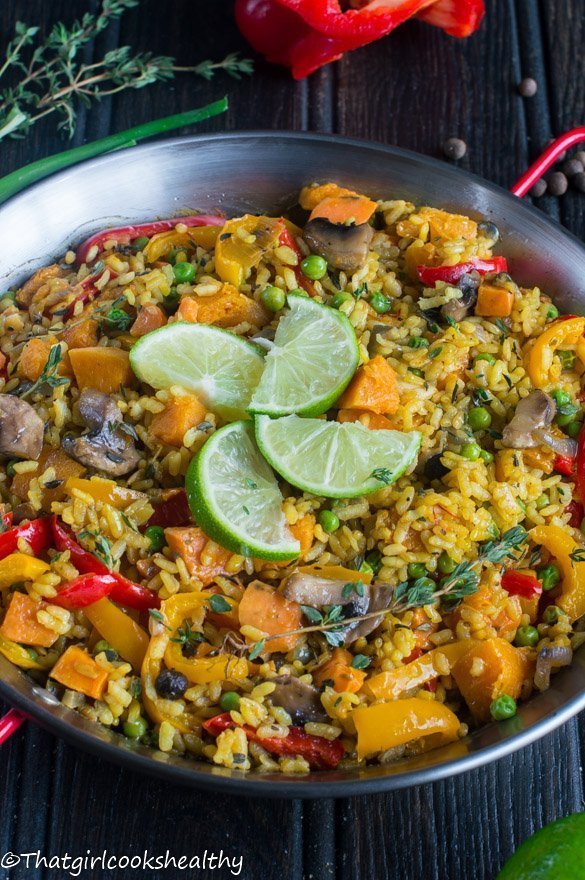 VEGAN PAELLA (CARIBBEAN PAELLA) @thatgirlcookshealthy #vegan #paella #caribbean #recipe