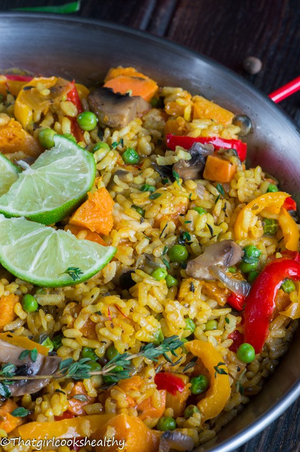 VEGAN PAELLA (CARIBBEAN PAELLA) @thatgirlcookshealthy #vegan #paella #caribbean #recipe 