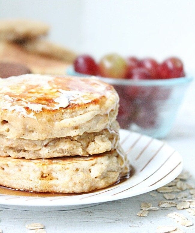 Cinnamon Oatmeal Pancakes @tableforseven #tableforsevenblog #pancakes #cinnamon #oatmeal #brownsugar #breakfast 