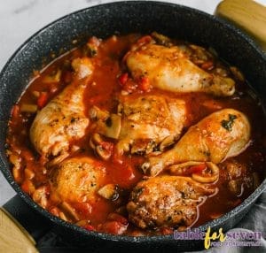 Chicken Cacciatore adding chicken