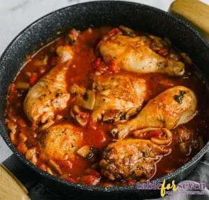 Chicken Cacciatore adding chicken