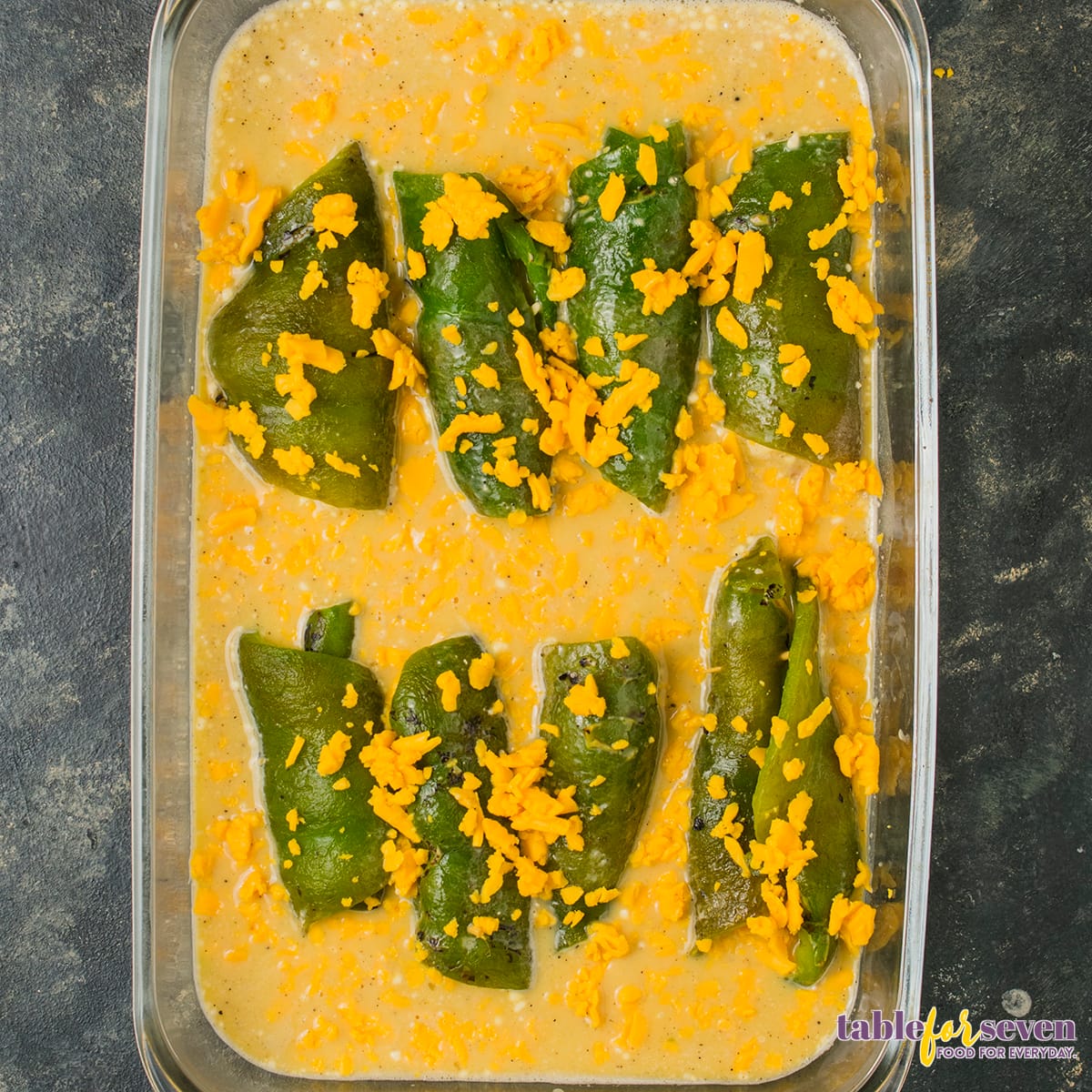 Green Peppers Layered in Baking Dish