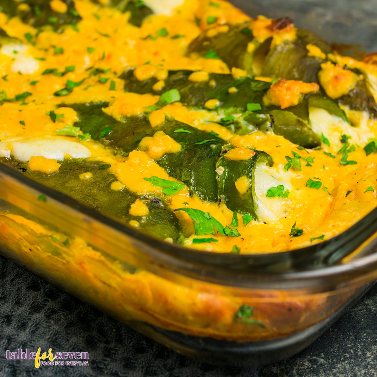 Chile Relleno Casserole in Baking Dish