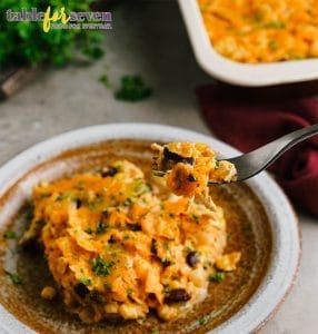 Chicken Dorito Casserole on a plate