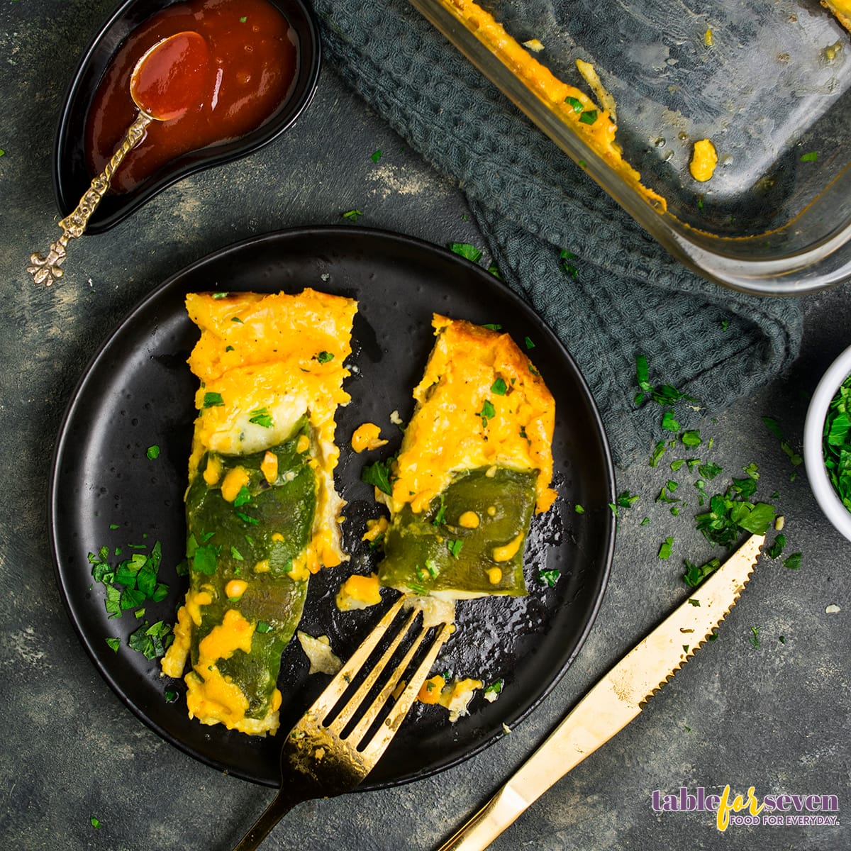 Stuffed Peppers Arranged in Baking Dish